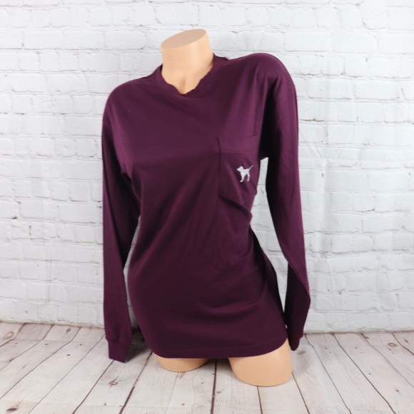 VS PINK BLING Campus Long Sleeve Tee Shirt - Picture 6 of 8